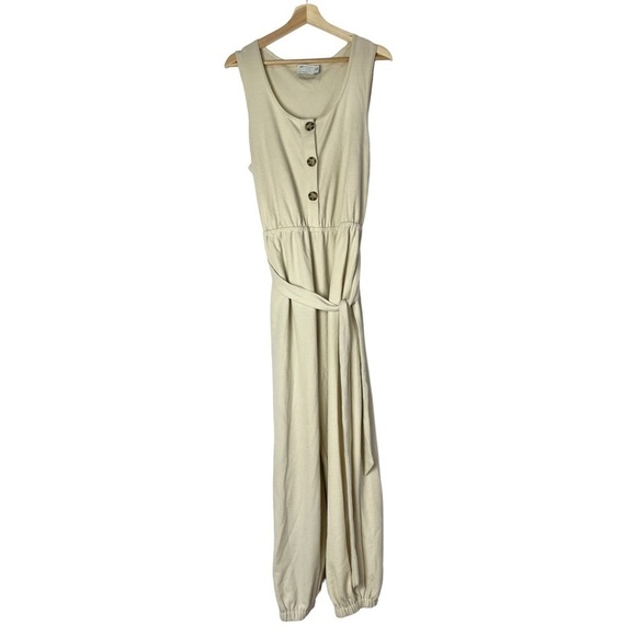 ASOS Pants - ASOS Design Oatmeal Beige Button Through Cuffed Jumpsuit 12